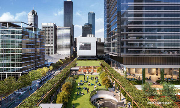 An overview of Melbourne Quarter’s public spaces