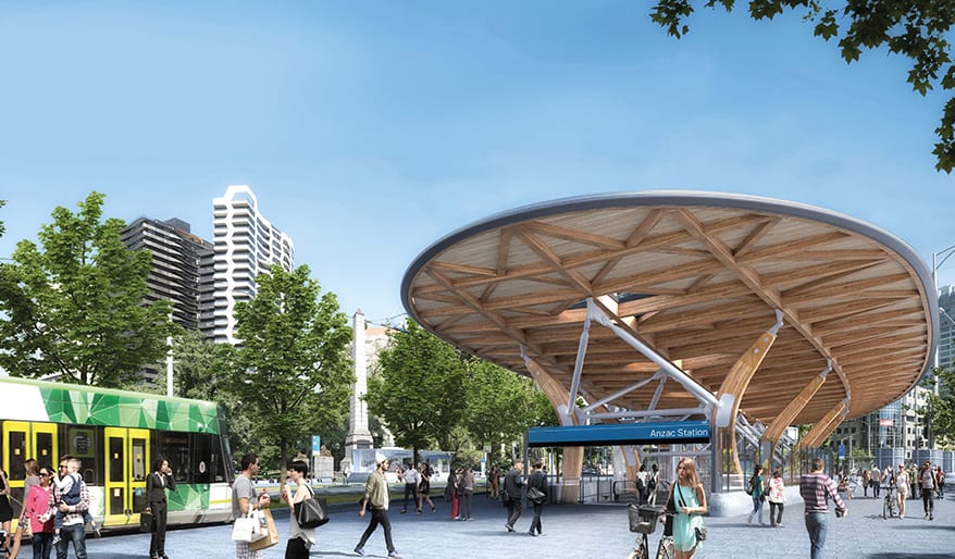 An overview of the projects in the vicinity of the new Anzac station