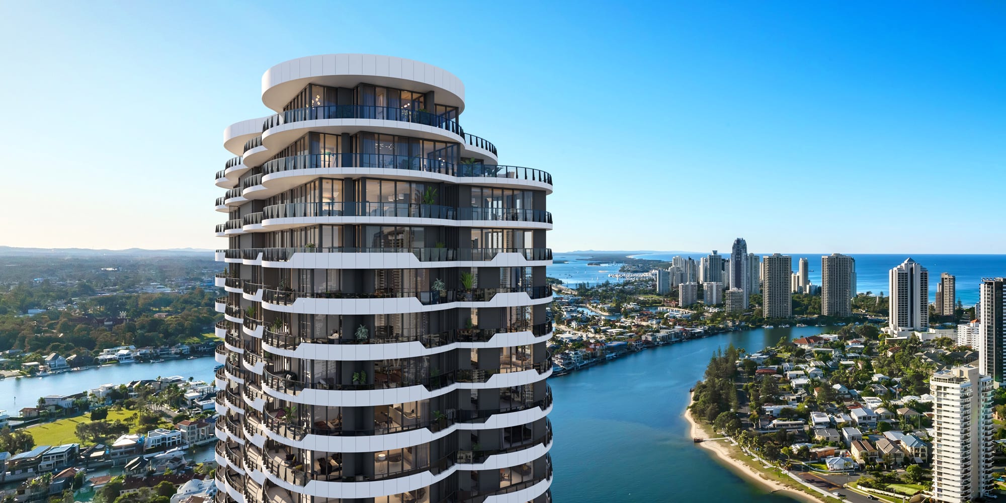 Inside the two-bedroom apartments in Surfers Paradise on offer at Chevron One