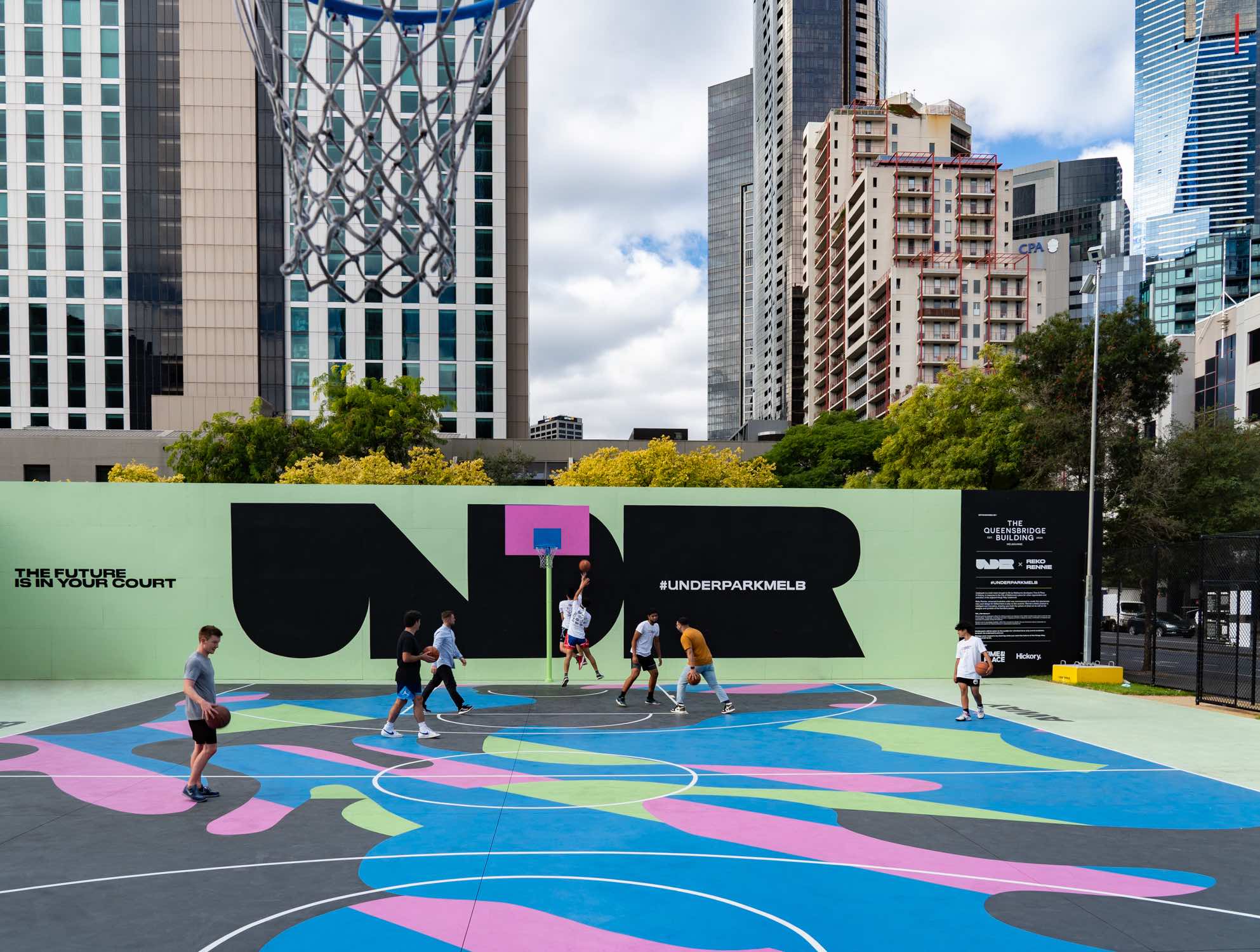 The future is in your court: Reko Rennie installs public art piece at residential Southbank project