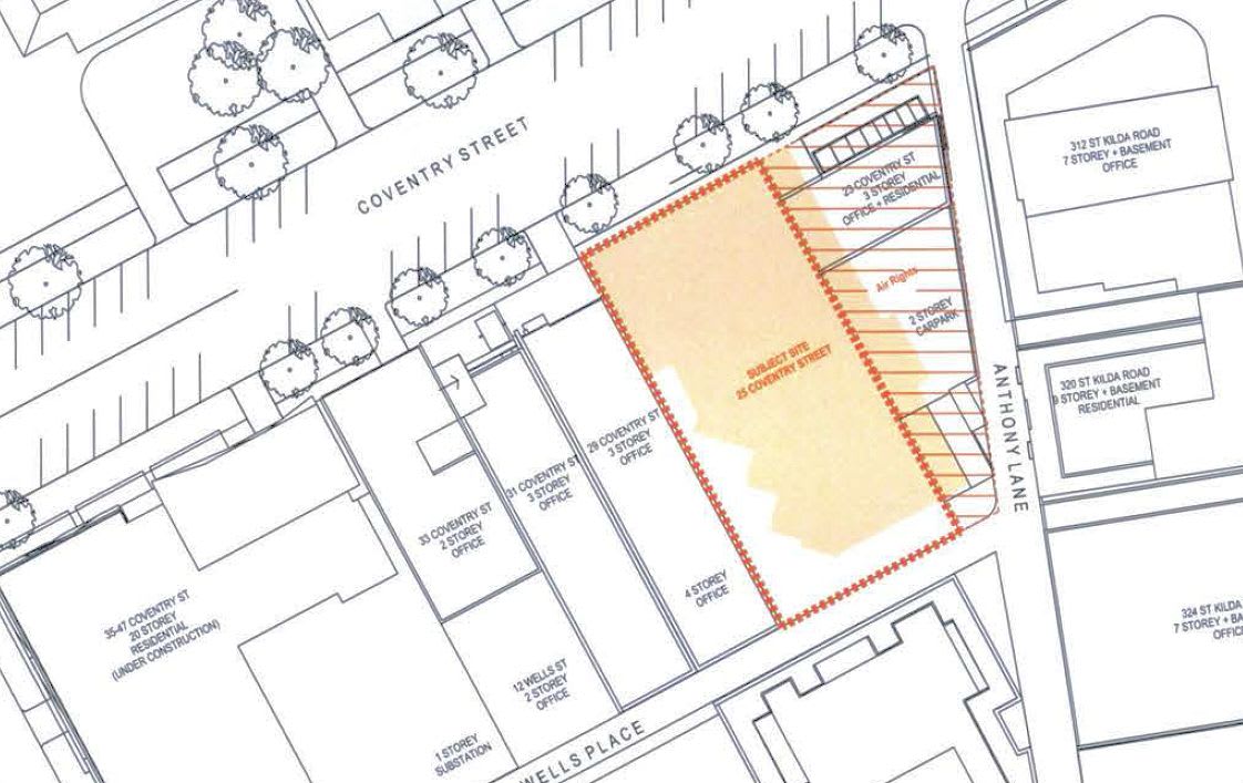 Air rights, share rights: 25-27 Coventry Street, Southbank