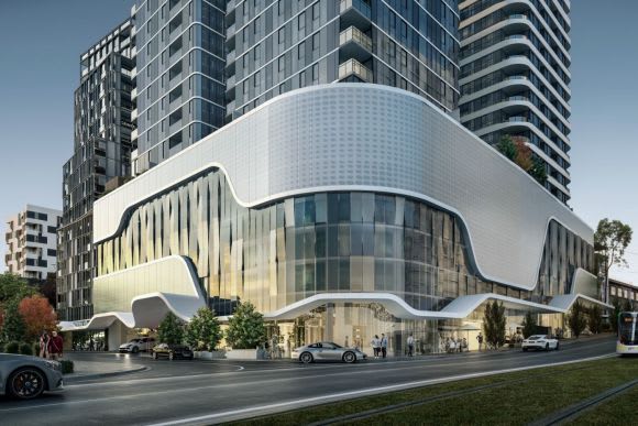 Whitehorse Trio's refreshed podium expression. Image: CBD Development Group Box Hill's apartment market keeps bubbling along