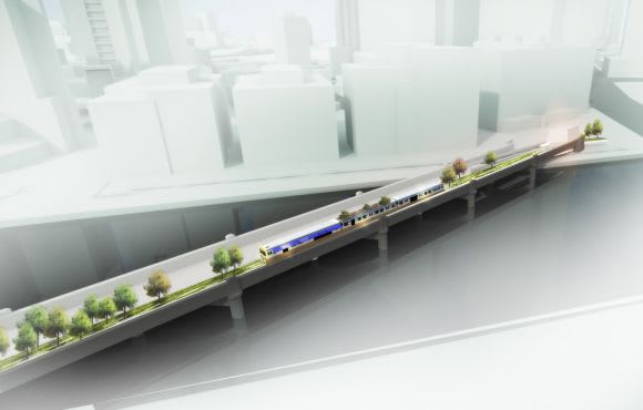 High Line concept at Sandridge Bridge. © Urban Melbourne Has Melbourne's High Line gone off the rails?