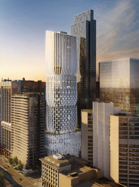 582-606 Collins Street. Render supplied Landream, Zaha Hadid and Plus Architecture come together to produce 582-606 Collins Street