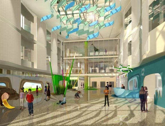 Hospital internal render. Image © monashhealth.org Monash Children's Hospital begins construction