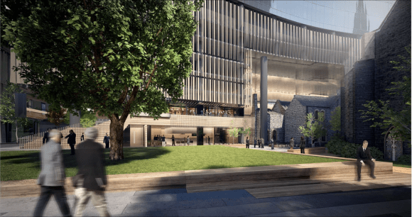 Wesley Place. Image courtesy of COX Office towers to the fore