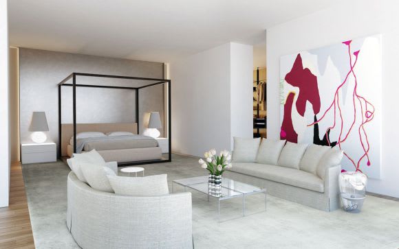An extended bedroom goes toward Washington Street's prowess. Image courtesy Orchard Piper Return of the luxury penthouse