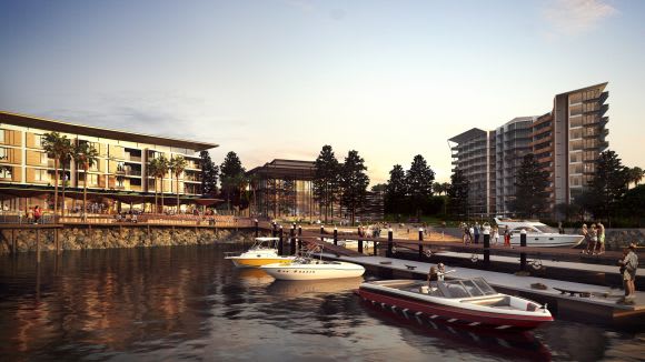 A visualisation of Shell Cove's under construction "The Waterfront" town centre. Shell Cove on NSW's Illawarra Coast a step closer to reality