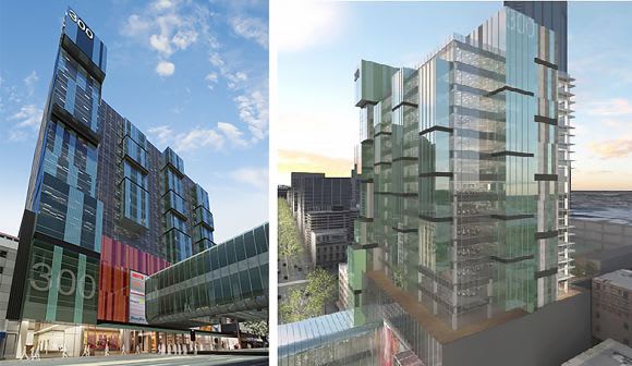 300 Lonsdale Street awaiting a pre-commitment. Images: Point Polaris + Equity DM It's Back to the Future for Melbourne Central Tower's lobby upgrade