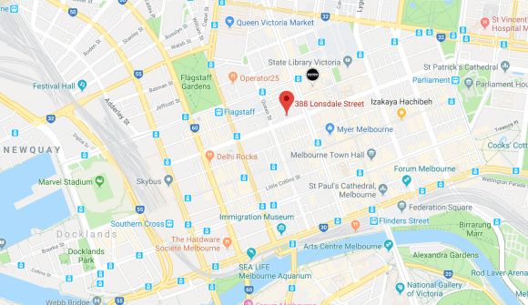 Location of 388 Lonsdale Street, Melbourne 3000. Image by Google Maps Location of 388 Lonsdale Street, Melbourne 3000. Image by Google Maps
