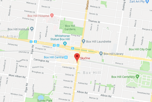 Location of Sky One in Box Hill. Image by Google Maps. SKY ONE Box Hill location