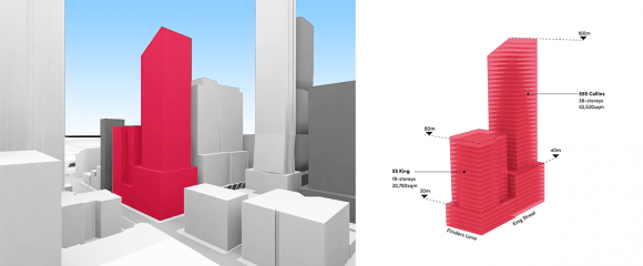 Is a dual tower scheme on the cards? Lurking in the shadows - 555 Collins Street
