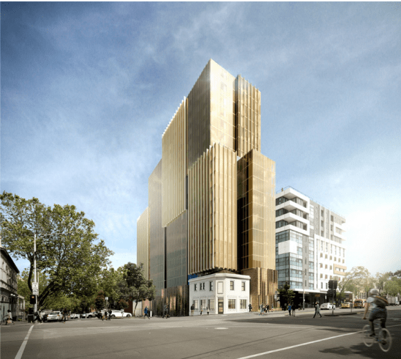 Urban Nest's 599-605 Swanston Street was cited as a good example by CoM planners. Image : Hayball No Great (E)Scape for CUB Proposal