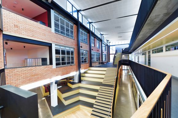 A new central atrium links the new teaching wing with the Hermitage building. Image : Supplied First stage of Marcellin College's 10 year Master Plan complete