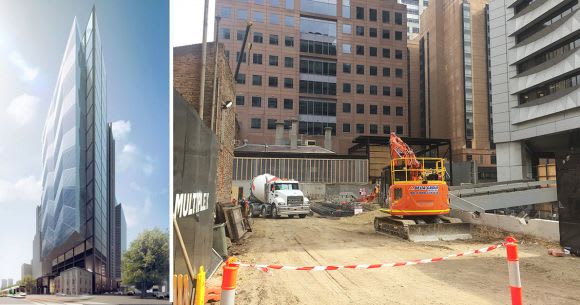After a long wait Multiplex has started onsite. Render: Woods Bagot Tower Wars Episode V: The Office Strikes Back