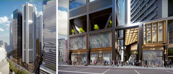 72-82 Collins Street. Images courtesy of Woods Bagot Office towers to the fore