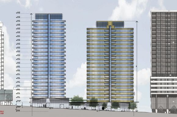 Axonometric view if the developments arcade walkway. Image © Moull Murray Wraps are off The Altus @ 238 Harbour Esplanade