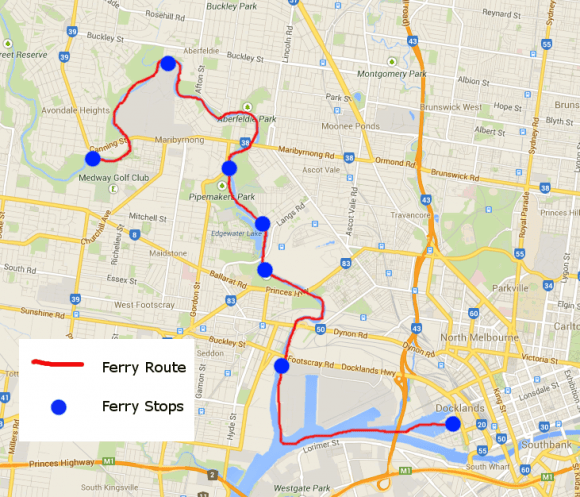Maribyrnong Ferry Route Harbouring doubts - are ferries for Melbourne viable?