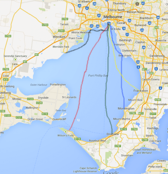 Possible Ferry Routes in Port Phillip Bay Harbouring doubts - are ferries for Melbourne viable?