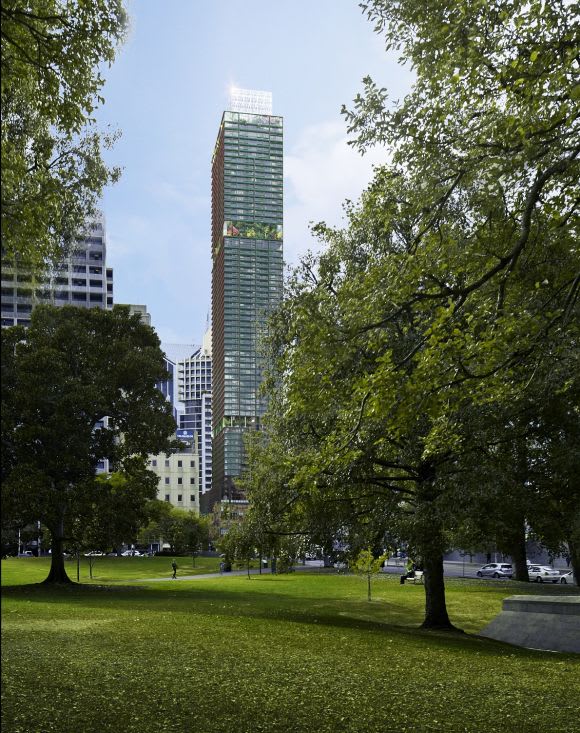 The tower's distinct facades respond to its context and the environment. Image courtesy Stirling Global Très Bien! Atelier Jean Nouvel/Architectus and Sterling Global on 383 La Trobe Street (part one)