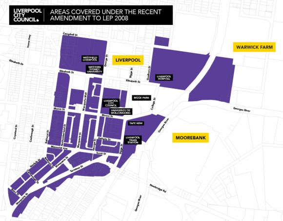 25 hectares in the heart of Liverpool has been rezoned. Image: Liverpool City Council Liverpool's growing status as Sydney's third CBD adds to its appeal as a property hot spot
