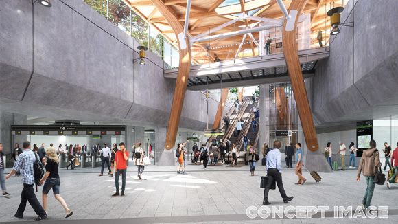 Anzac concourse - image: Rail Projects Victoria Melbourne Metro's finalised station designs unveiled