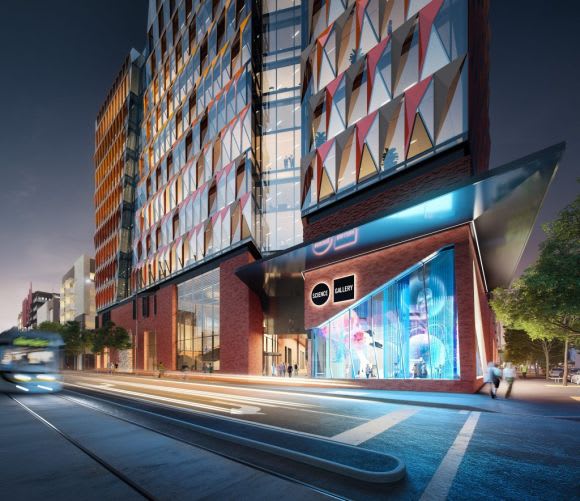 The new Science Gallery Melbourne will be located on the corner of Grattan and Swanston Street. Image : University of Melbourne Carlton Connect Initiative Approved - construction to begin mid-year