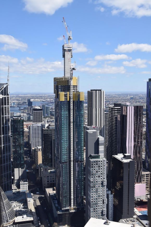 Not long to go before the core tops out. Image: Probuild Aurora Melbourne Central's first residents begin moving in