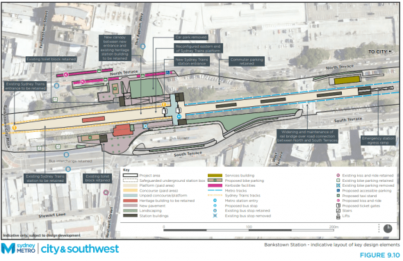 Overview of the works proposed for Bankstown station - image: Transport for NSW Sydney Metro City & Southwest enters new consultation round
