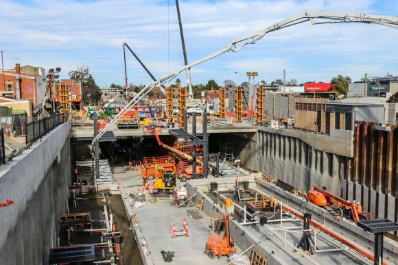 Bentleigh Station building preparation works - image LXRA The level crossing removal information & picture blitz