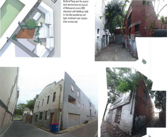 Existing site photos provided within the planning report. Image © Alfano Pty Ltd Planning Application > 5 Bedford Place, North Melbourne