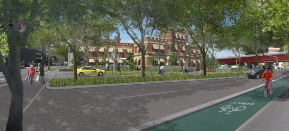 A refashioned City Road with the Boyd Community Hub. Image: City of Melbourne City Road set for a green overhaul, but will 207 City Road follow suit?