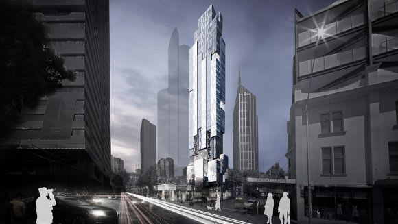 Skyline Melbourne. Image courtesy Studio 11 260 La Trobe shapes as Melbourne's next big tower