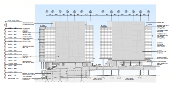 C1 & C2 South Elevation. © Denton Corker Marshall The Long and the Short of it: C1 & C2 Batman's Hill