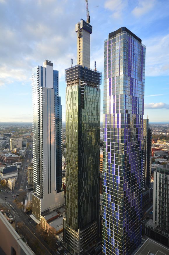 Victoria One already dominating the Elizabeth Street skyline. Image: Probuild Victoria One's core tops out - becomes CBD's tallest structure