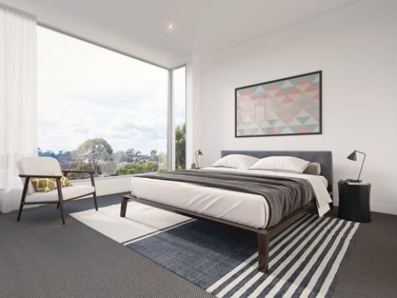 Cape & Cartmell apartment bedroom. Image supplied. Live, work and play local – enjoy the convenience of living in a 20-minute neighbourhood