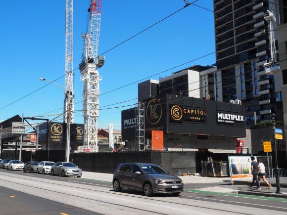 Capitol Grand's lift cores now well and truly above street level - image: UM user redden 671 Chapel Street gets a redesign, approved by Stonnington council