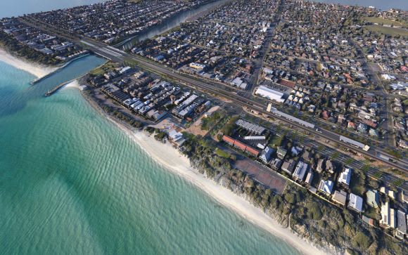 Aerial render of the new elevated rail structure at new station at Carrum. Image: LXRA Toorak Road level crossing on the Glen Waverley line to be removed