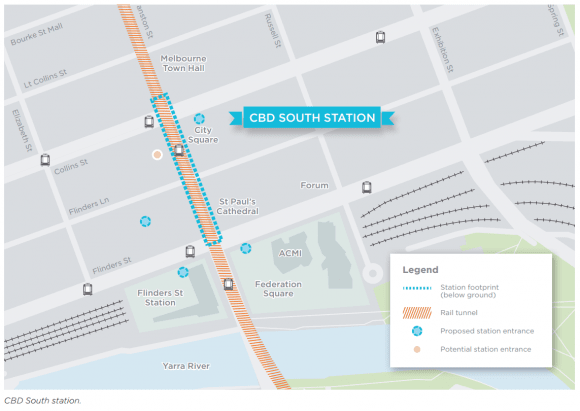 CBD South Station. Image Melbourne Metro Rail Authority Melbourne Metro Rail stations: more detail released & comment