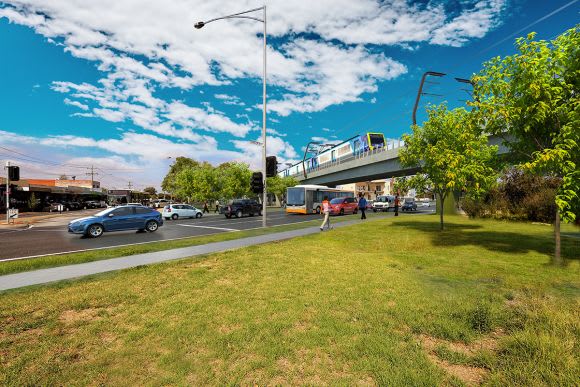 Chandler Road, Noble Park. Image courtesy of www.levelcrossings.vic.gov.au It's elevated rail for the Dandenong corridor level crossing removals