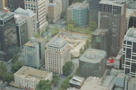 Site works at Collins Arch are progressing. Photo by Ryan Seychell Cbus Property boss Adrian Pozzo discusses Collins Arch