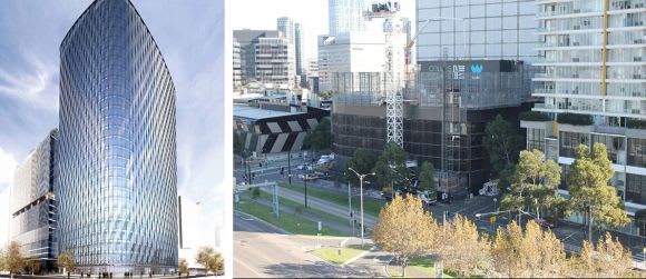 Collins Square's fifth and final tower has resumed construction. Photo: Ryan Seychell Tower Wars Episode V: The Office Strikes Back