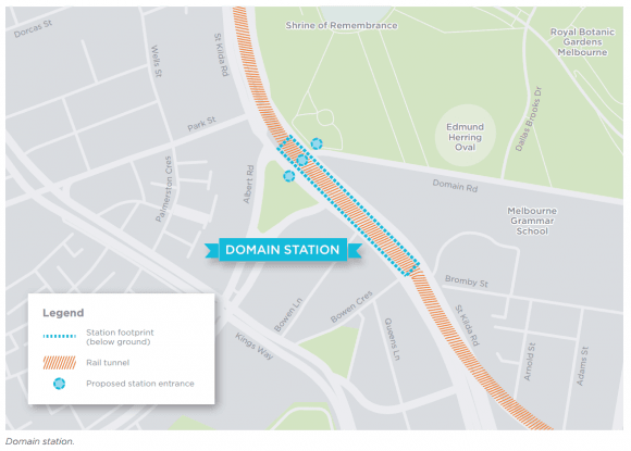 Domain Station. Image Melbourne Metro Rail Authority Melbourne Metro Rail stations: more detail released & comment