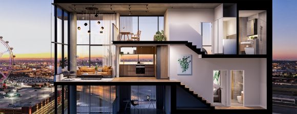 Sample floor-plan Urban’s tour of the Escala NewQuay display suite