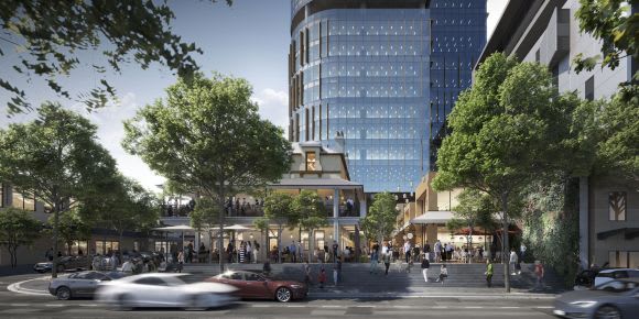 The incorporated New Commercial Hotel and Stables entrance Fender Katsalidis' Liverpool Quarter Tower receives the green light