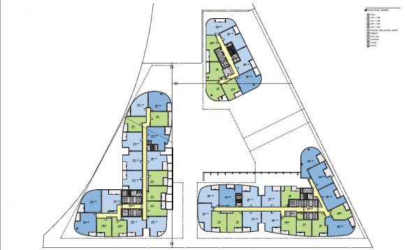 Typical Tower floor plates. Image courtesy of Lend Lease. Planning Application: 614-666 Flinders Street, Docklands