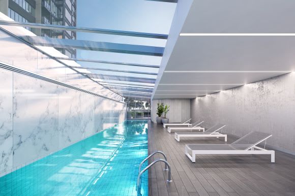 The glass-roofed heated pool, Construction has commenced on Southbank’s newest major apartment development, Focus, brought to you by Central Equity