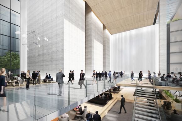Commercial foyer. © Grimshaw Planning Application > 477 Collins Street, Melbourne