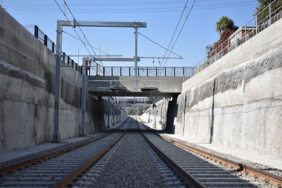 The new rail underpass at Grange Road in Alphington - image: LXRA Rosanna station and the Hurstbridge line re-open