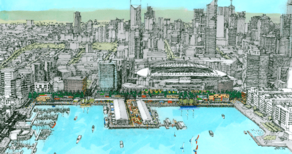Concept sketch for Harbour Esplanade. Image: City of Melbourne My top 5 city changing projects